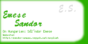emese sandor business card